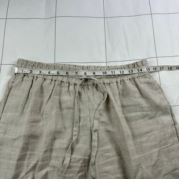 J. Crew Pants Womens Medium Flax Beige Seaside Wide Leg Linen Coastal Relaxed - Picture 7 of 12